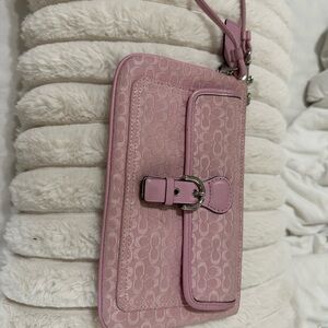 Coach Pink Wristlet Clutch
